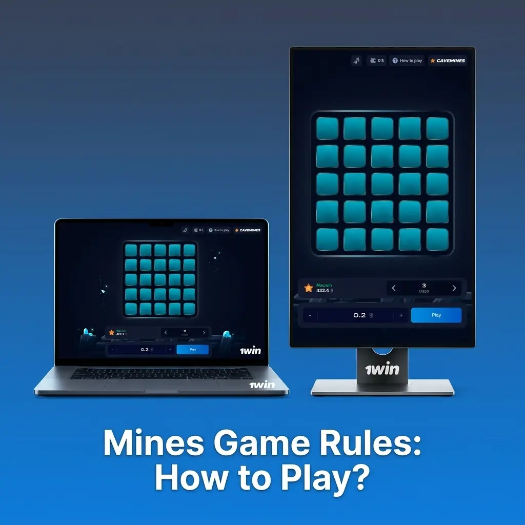 Mines game grid with 25 tiles showing gems and hidden mines, illustrating how multipliers increase with each safe reveal