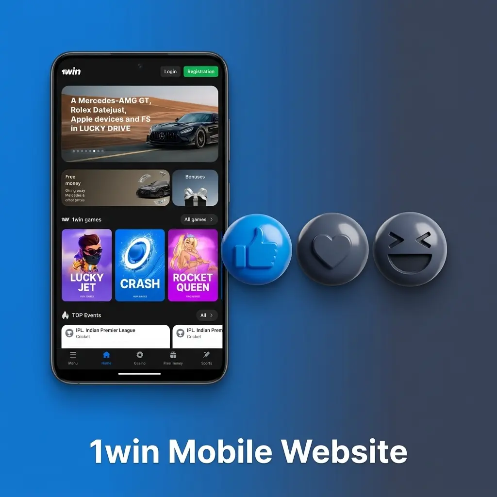 1win mobile website interface showing sports betting and casino games accessible via smartphone browser